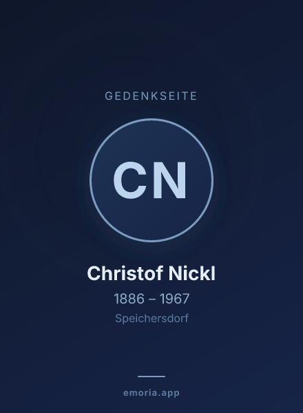 Gedenkportrait von Christof Nickl