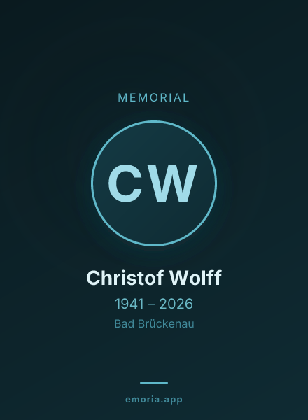 Memorial portrait of Christof Wolff