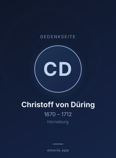 Gedenkportrait von Christoff von Düring