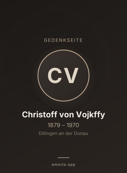 Gedenkportrait von Christoff von Vojkffy