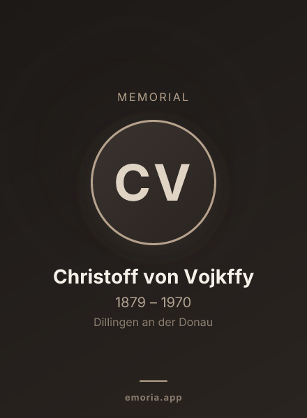 Memorial portrait of Christoff von Vojkffy
