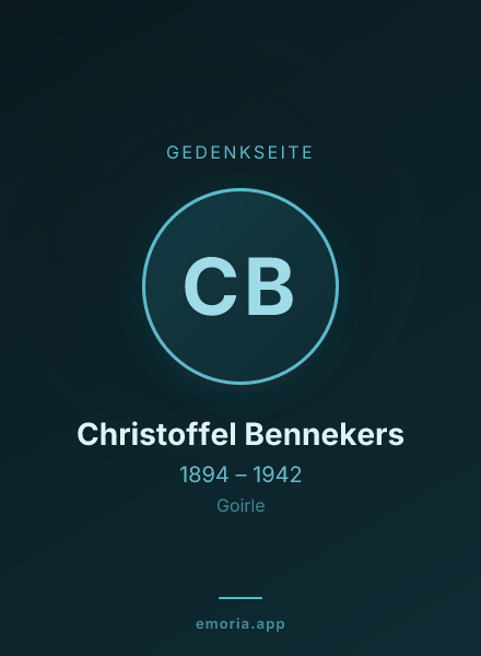 Gedenkportrait von Christoffel Bennekers