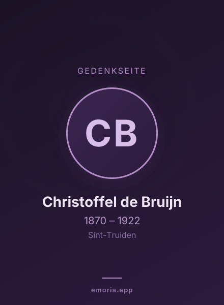 Gedenkportrait von Christoffel de Bruijn
