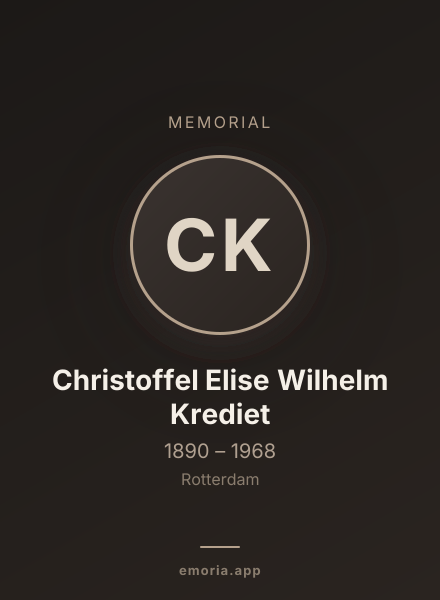 Memorial portrait of Christoffel Elise Wilhelm Krediet