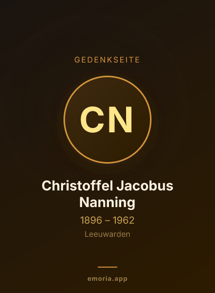 Gedenkportrait von Christoffel Jacobus Nanning