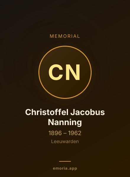 Memorial portrait of Christoffel Jacobus Nanning