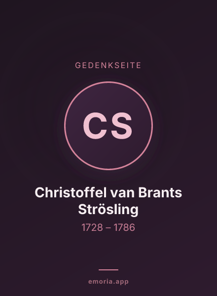 Gedenkportrait von Christoffel van Brants Strösling
