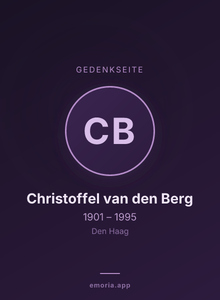 Gedenkportrait von Christoffel van den Berg