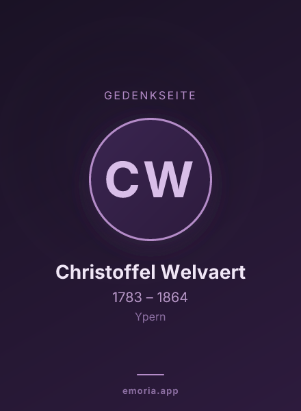 Gedenkportrait von Christoffel Welvaert