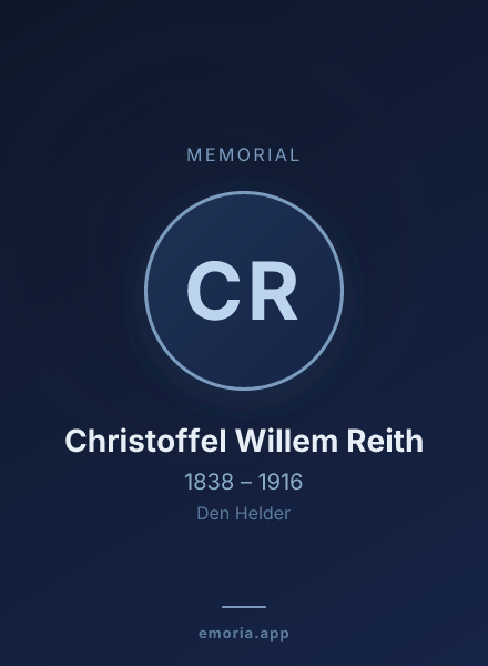 Memorial portrait of Christoffel Willem Reith
