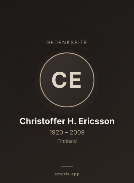 Gedenkportrait von Christoffer H. Ericsson