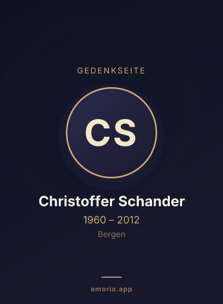 Gedenkportrait von Christoffer Schander