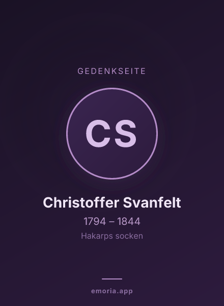 Gedenkportrait von Christoffer Svanfelt