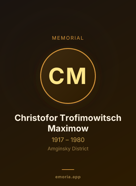 Memorial portrait of Christofor Trofimowitsch Maximow