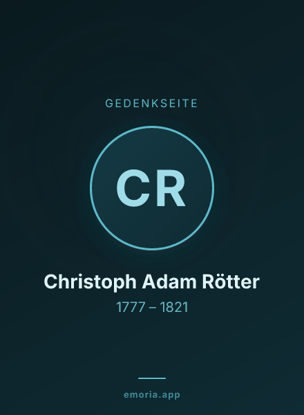 Gedenkportrait von Christoph Adam Rötter