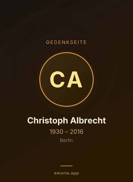 Gedenkportrait von Christoph Albrecht