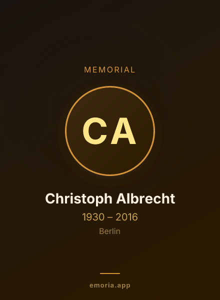 Memorial portrait of Christoph Albrecht