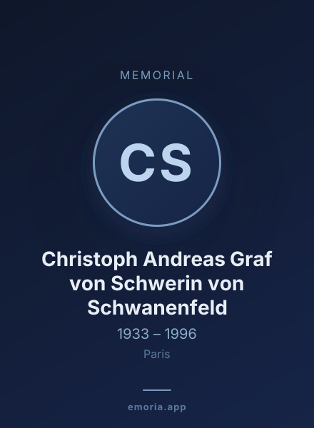 Memorial portrait of Christoph Andreas Graf von Schwerin von Schwanenfeld
