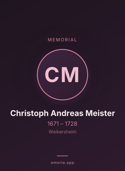 Memorial portrait of Christoph Andreas Meister