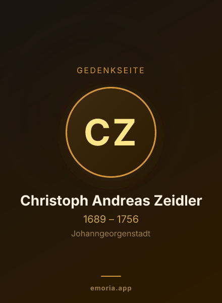 Gedenkportrait von Christoph Andreas Zeidler