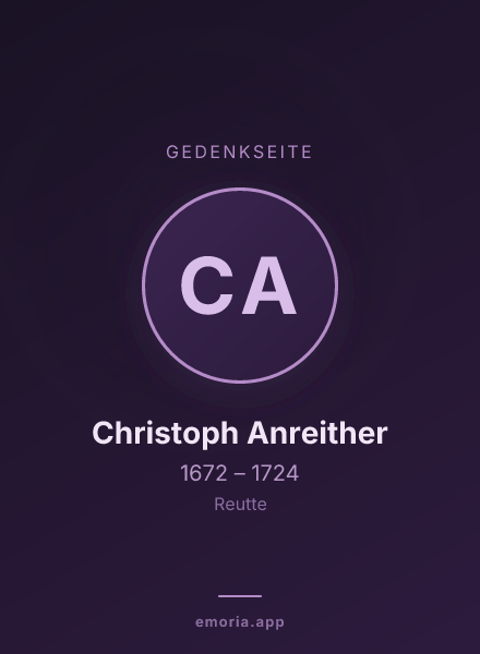 Gedenkportrait von Christoph Anreither