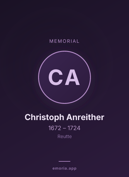 Memorial portrait of Christoph Anreither