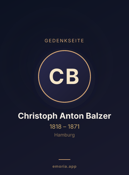Gedenkportrait von Christoph Anton Balzer