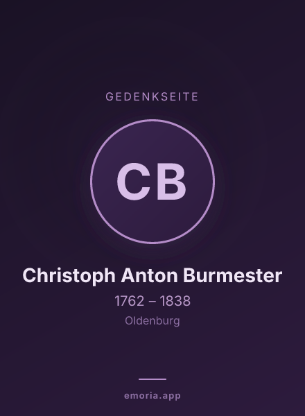 Gedenkportrait von Christoph Anton Burmester
