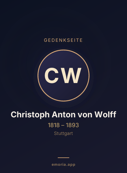 Gedenkportrait von Christoph Anton von Wolff