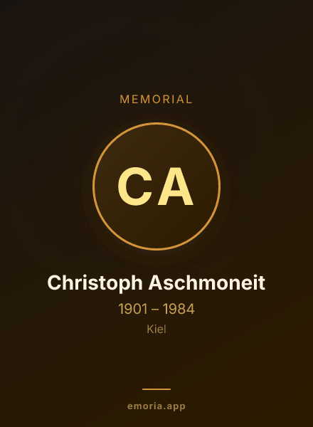 Memorial portrait of Christoph Aschmoneit