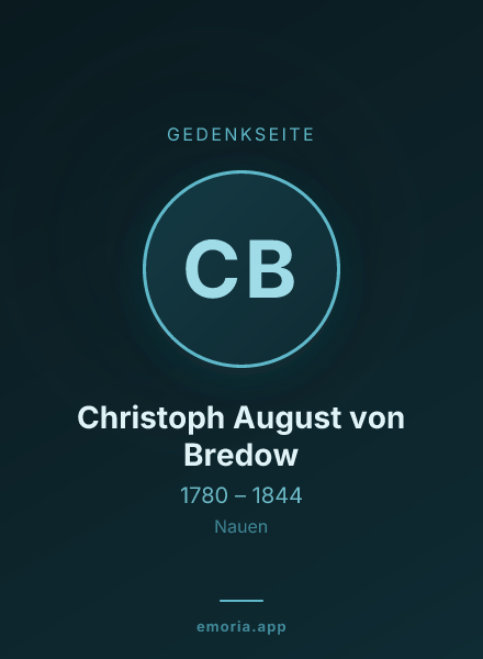 Gedenkportrait von Christoph August von Bredow