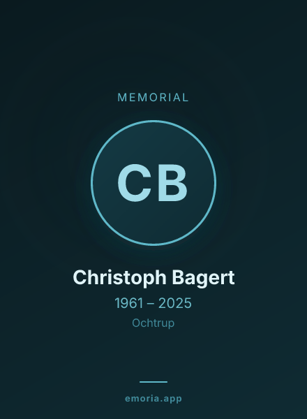 Memorial portrait of Christoph Bagert