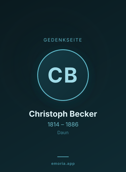 Gedenkportrait von Christoph Becker