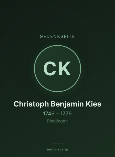 Gedenkportrait von Christoph Benjamin Kies