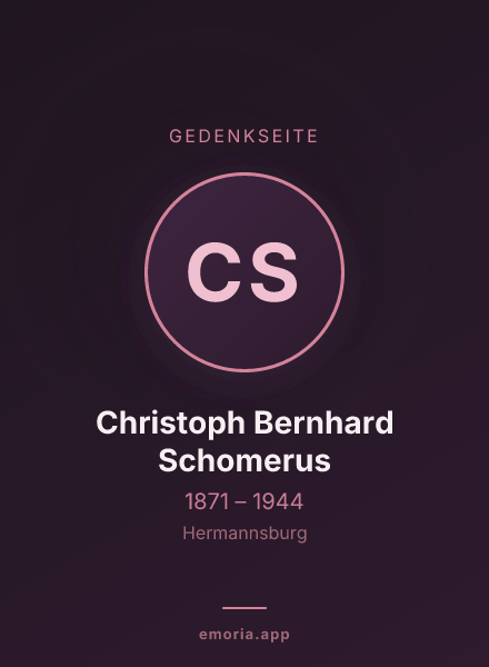 Gedenkportrait von Christoph Bernhard Schomerus