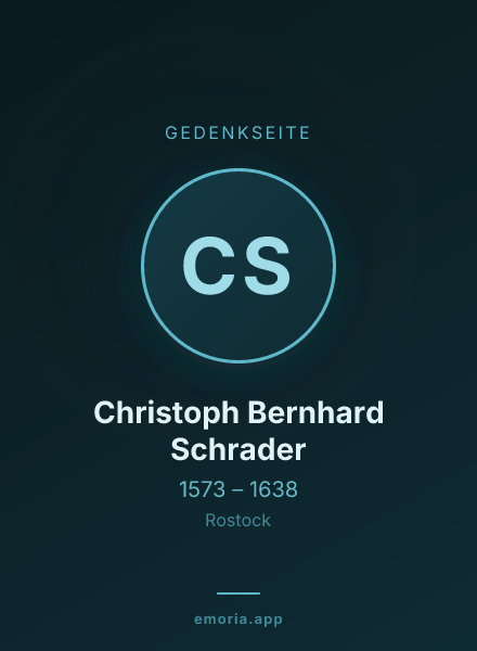 Gedenkportrait von Christoph Bernhard Schrader