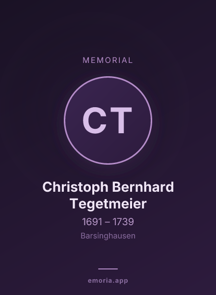 Memorial portrait of Christoph Bernhard Tegetmeier