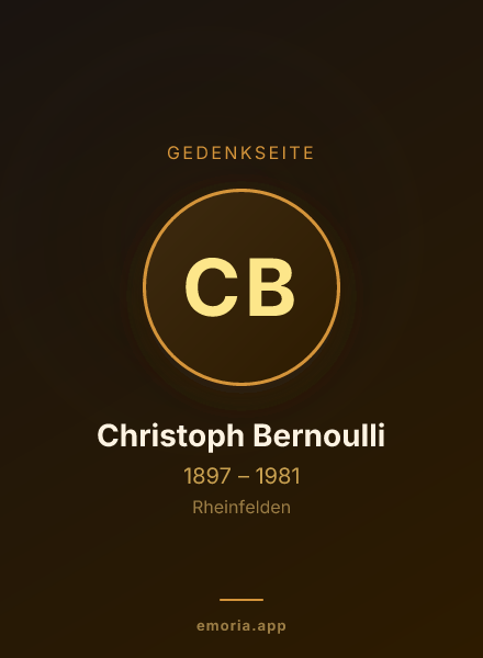 Gedenkportrait von Christoph Bernoulli