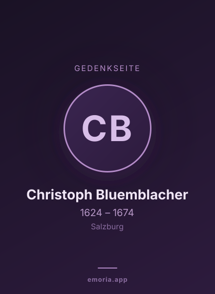 Gedenkportrait von Christoph Bluemblacher