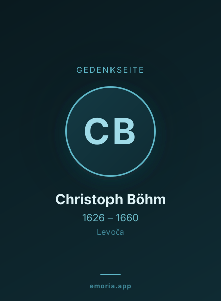 Gedenkportrait von Christoph Böhm
