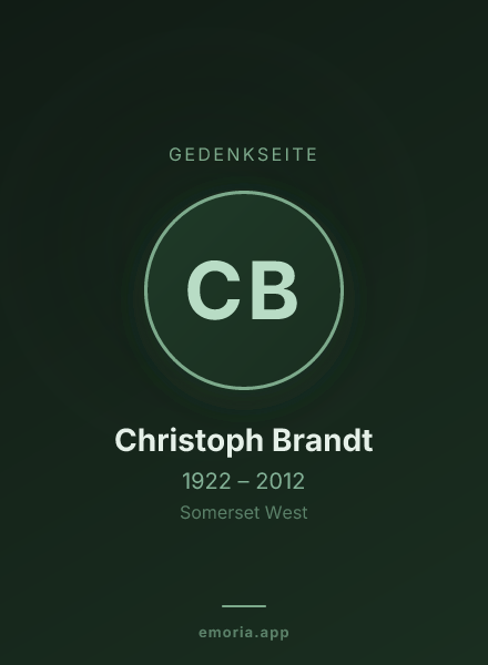 Gedenkportrait von Christoph Brandt