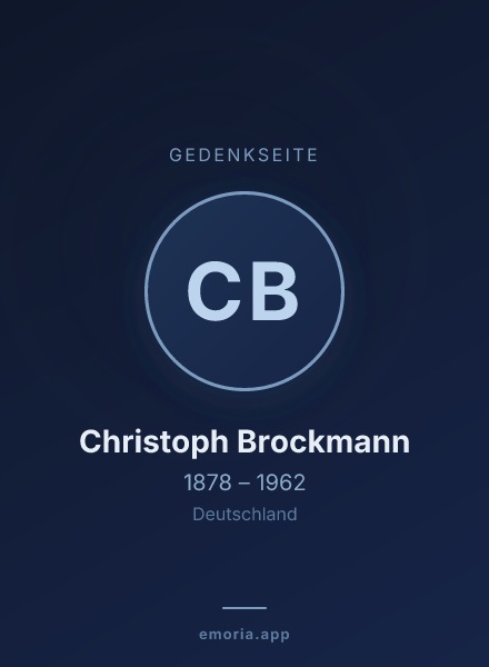 Gedenkportrait von Christoph Brockmann