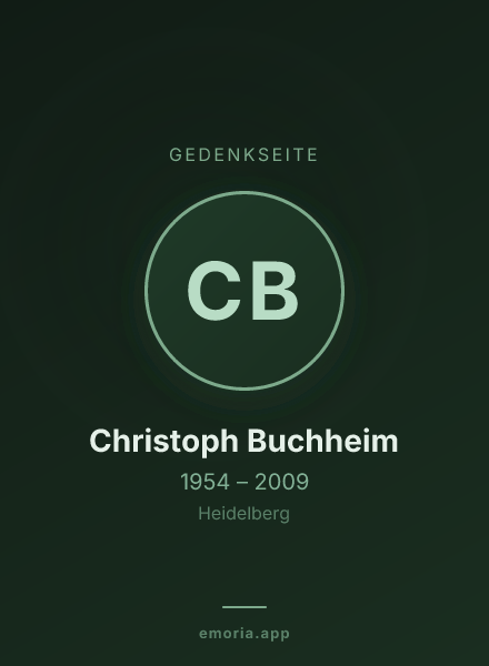 Gedenkportrait von Christoph Buchheim