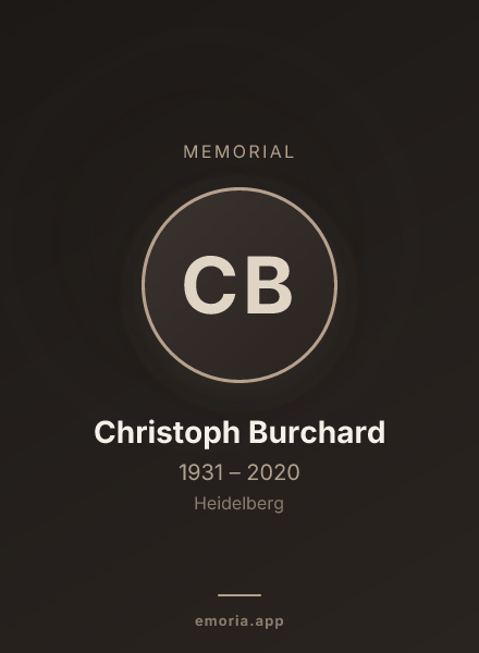 Memorial portrait of Christoph Burchard