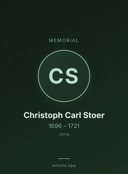 Memorial portrait of Christoph Carl Stoer