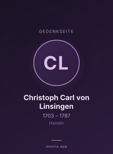 Gedenkportrait von Christoph Carl von Linsingen