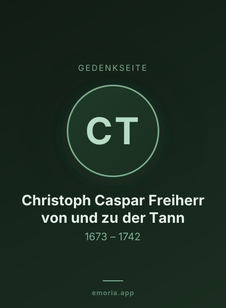 Gedenkportrait von Christoph Caspar Freiherr von und zu der Tann