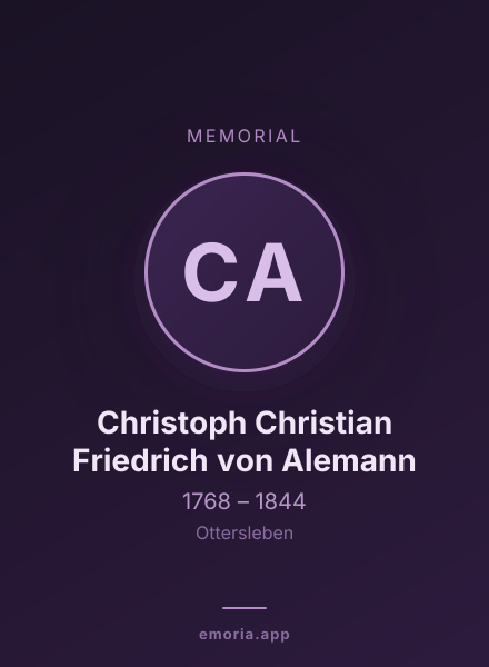 Memorial portrait of Christoph Christian Friedrich von Alemann