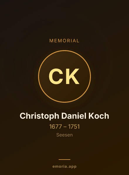 Memorial portrait of Christoph Daniel Koch