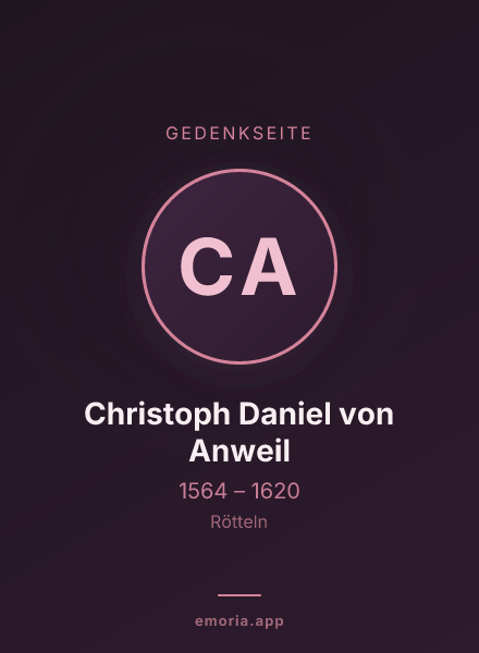 Gedenkportrait von Christoph Daniel von Anweil